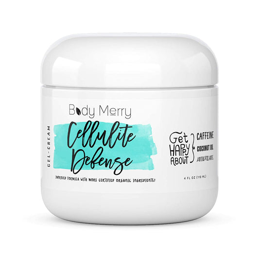 Cellulite Defense Gel-Cream - anti Cellulite Body Treatment for Firming & Toning W/ Natural Caffeine + Coconut Oil + Peppermint (Original, 4Oz)