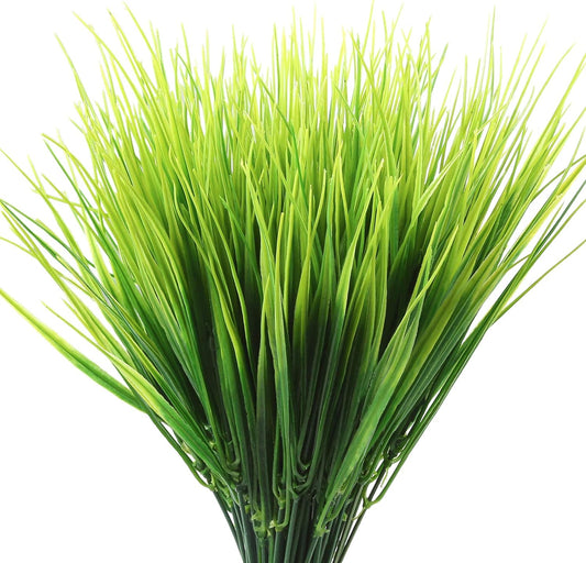 6 Bundles Artificial Plants Grass Artificial Wheat Grassplastic Greenery Shrub Bushes Plastic Wheat Grass for Indoor Outdoor Home Garden Decoration